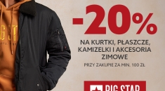 -20% NA KURTKI, PŁASZCZE, KAMIZELKI, AKCESORIA ZIMOWE 