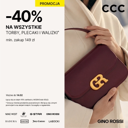 promocja w CCC na wszystkie torby, plecaki, walizki 
